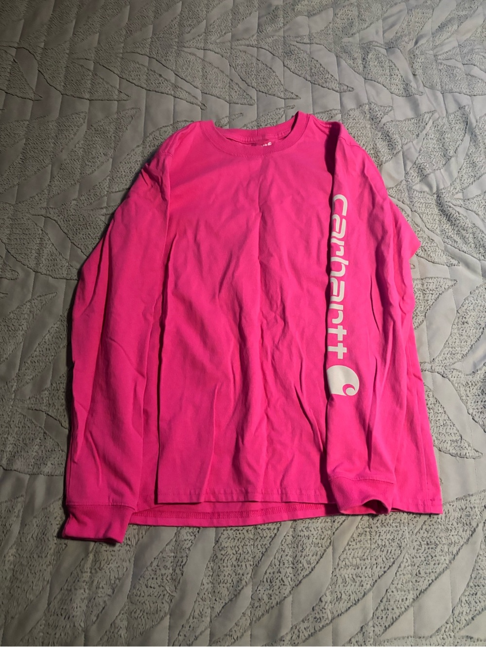 Carhartt Long Sleeve Logo Tee - Bright Pink